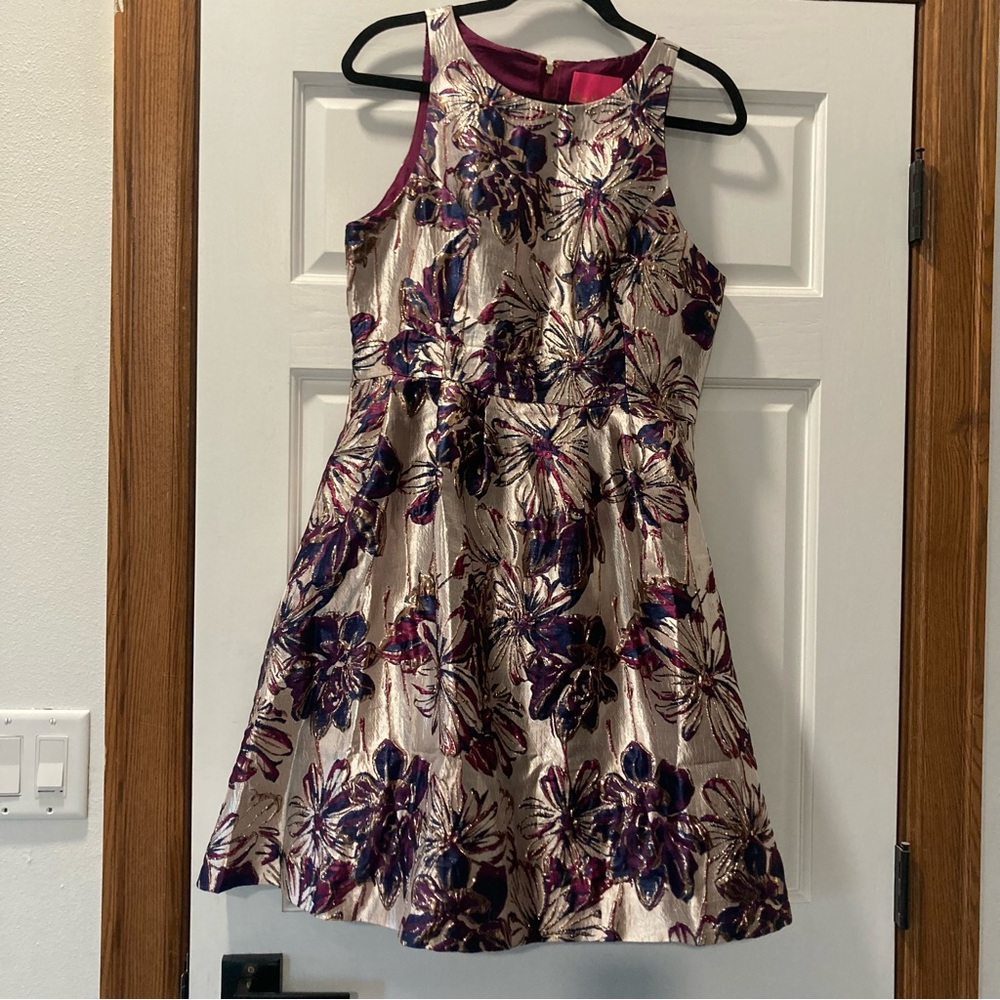 Lilly Pulitzer Jollian Metallic Floral Jacquard NOWT 10
